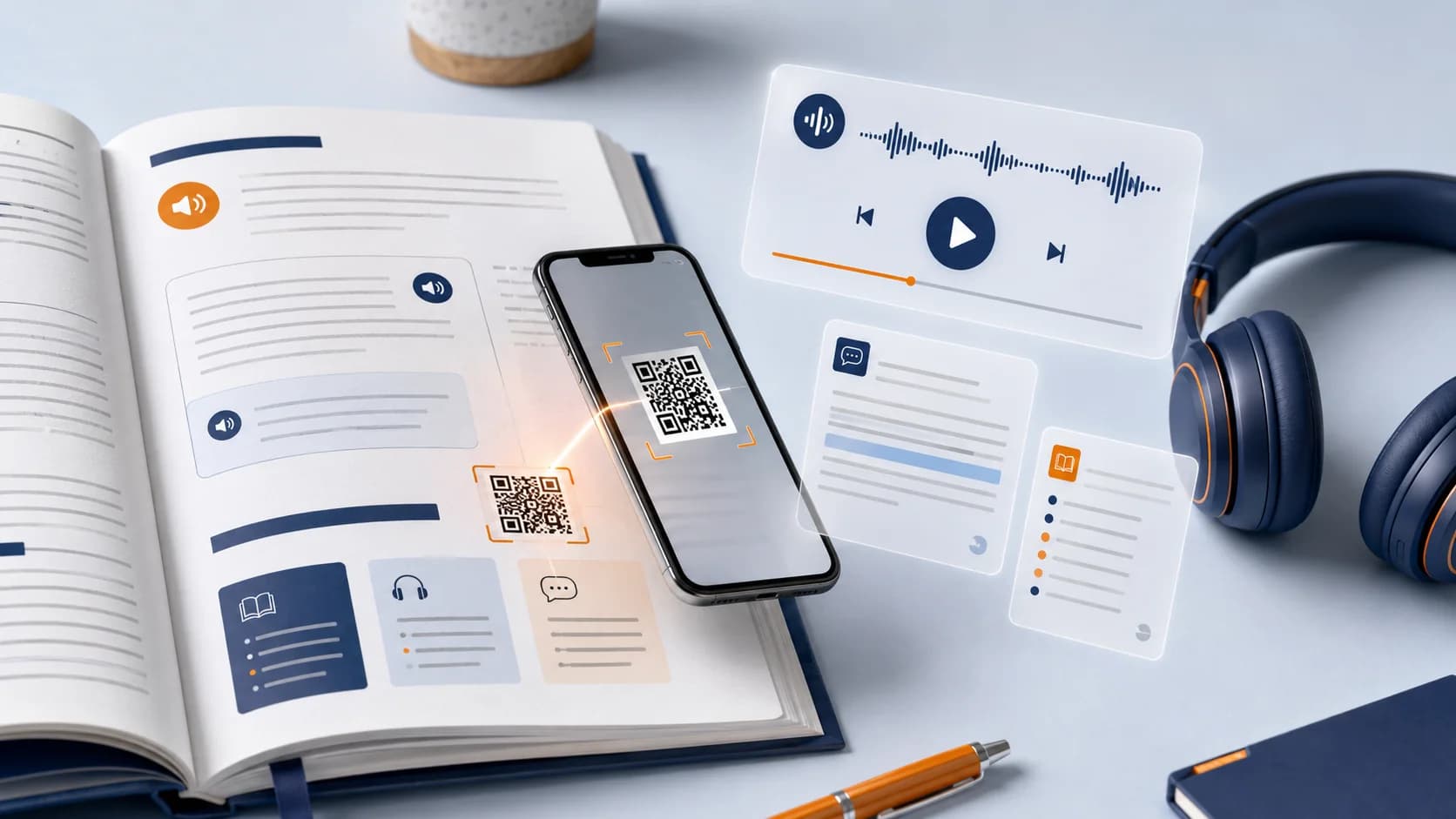 Basılı çalışma kâğıdındaki kalıcı QR kodun telefonla okutulup sesin açılması